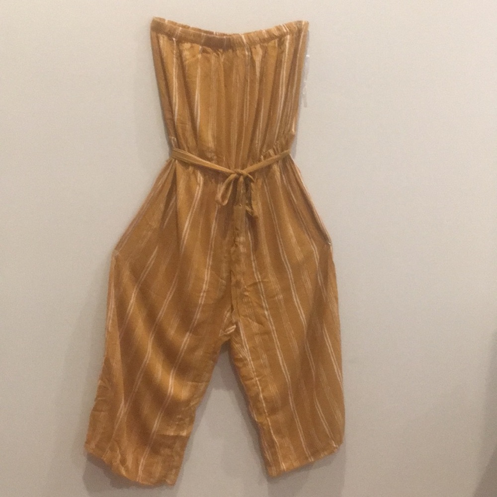 Yellow stripped jumpsuit